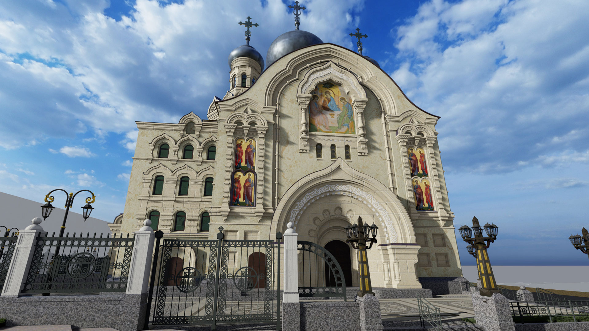 Trinity Cathedral on Zhylianska street in Kyiv